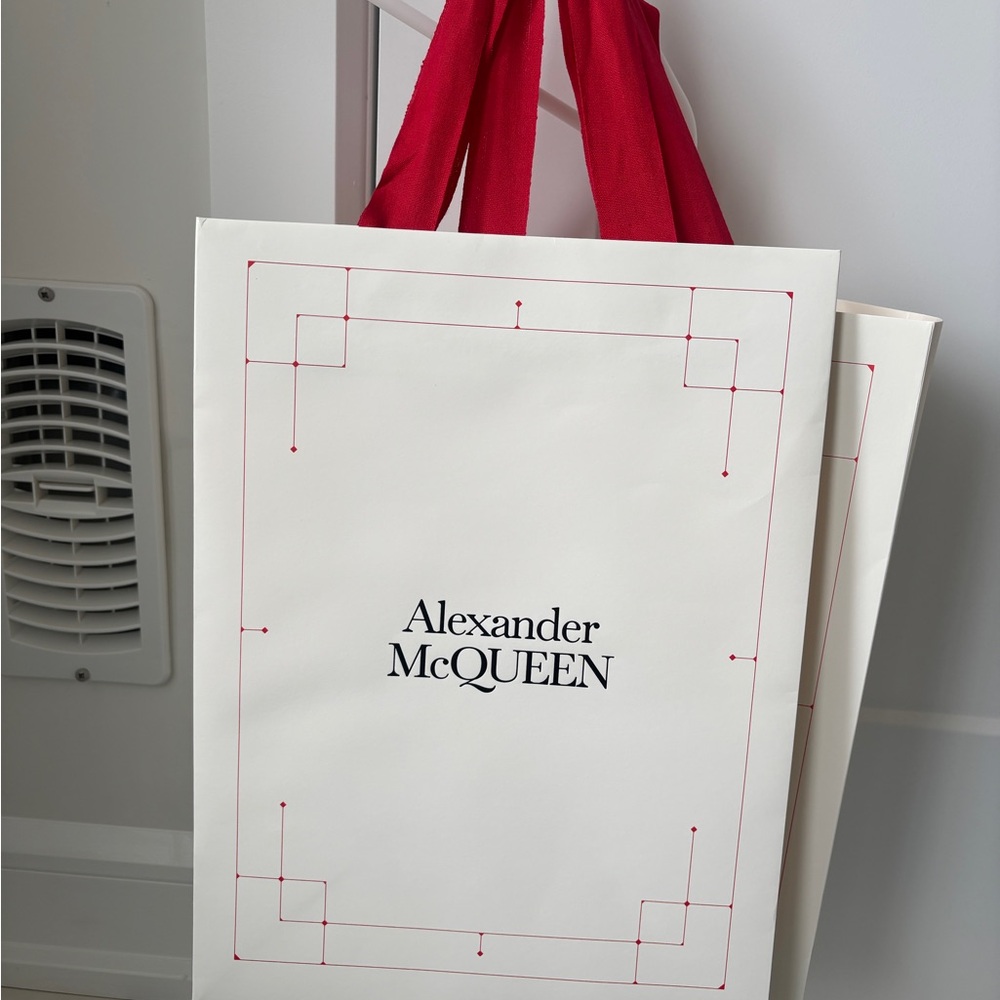 Alexander McQueen White Bag with Red Handles